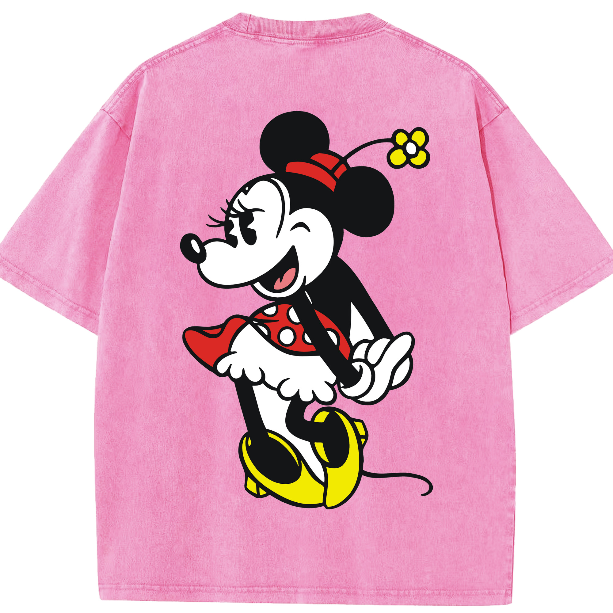 （画像用） ミッキーマウス Mickey Mouse 綿100% ヴィンテージ風 半袖Tシャツ（背面プリント）